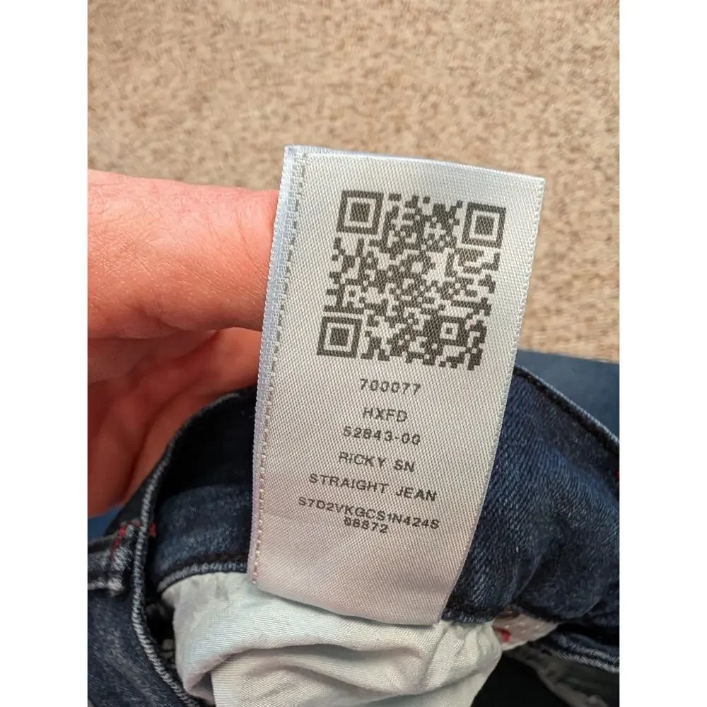 TRUE RELIGION, Ricky, Relaxed Straight leg Men's Jeans/Pants 36X33; Blue Denim